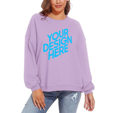 Charger l'image dans la galerie, Sweat pull ample femme col rond manches bulles femmes D-61 Personnalisé