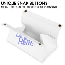 Charger l'image dans la galerie, Boite à mouchoir en cuir PU / porte mouchoir personnalisé avec photo texte motif logo