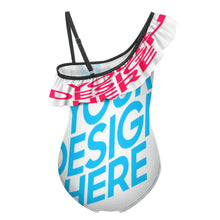 Charger l'image dans la galerie, Maillot de bain une pièce à volants pour fille NT010 personnalisé avec photo motif et texte