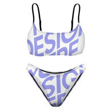 Charger l'image dans la galerie, Maillot de bain / bikini bustier push-up ensemble 2 pièces pour femme personnalisé avec image logo motif texte