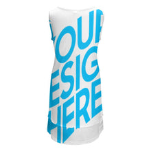 Charger l'image dans la galerie, QQ Robe de plage robe d'été imprimée sans manches col en U femme personnalisé avec photo et texte (impression d'image unique)