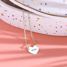 Charger l'image dans la galerie, Collier coeur en argent sterling 925 pour femme X0057 gravure personnalisé avec prénom texte