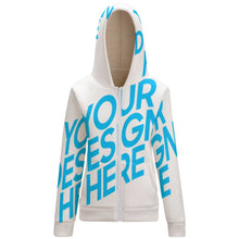 Charger l'image dans la galerie, Sweat à capuche zippé / hoodies en peluche pour femme personnalisé (image unique)