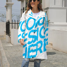 Charger l'image dans la galerie, Impression d'image unique trench-coat polaire long origianl grande taille femme dodu A677 personnalisé avec photo logo motif texte