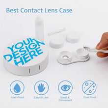 Charger l'image dans la galerie, Étui à lentilles de contact rond en plastique personnalisé avec photo motif logo texte
