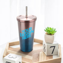 Charger l'image dans la galerie, JJ0520060 Tasse de paille personnalisé avec Texte, Image, Photo, Logo