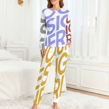 Charger l'image dans la galerie, Ensembles pyjama peignoir chemise de nuit femme BTZ personnalisé avec photo prénom (conception multi-images)