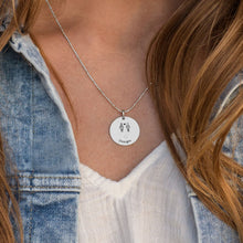 Charger l'image dans la galerie, Collier rond garçon fille avec diamant en argent 925 / cuivre plaqué or / or rose pour couples mère père X0017 personnalisé avec prénom