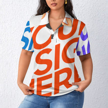 Charger l'image dans la galerie, Polo femme manches courtes droit B613 personnalisée avec prénom motif texte (conception multi-images)