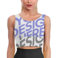 Charger l'image dans la galerie, Haut court pour femmes soutien-gorge de sport Yoga YJ031 personnalisé avec photo texte prénom (conception multi-images)