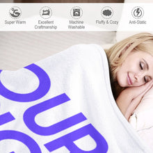 Charger l'image dans la galerie, Couvre-lit couverture câline couverture de canapé en flanelle adaptée à la maison et en déplacement utilisation personnalisée avec photo motif texte (version verticale)