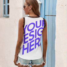 Charger l'image dans la galerie, Débardeur femme sans manches col v NZ112 personnalisée avec prénom motif texte (conception multi-images)