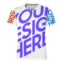 Charger l'image dans la galerie, T-shirt tee shirt homme manches courtes imprimé all-over OMDT01 personnalisée avec prénom photo motif texte (conception multi-images)