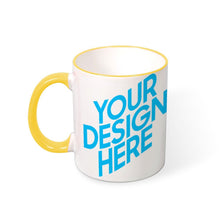 Charger l'image dans la galerie, Mug personnalisable céramique avec poignée et bord en couleur