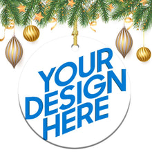 Charger l'image dans la galerie, Décoration/ornement ronde Céramique de Noël GY0902007 impression personnalisée avec texte photo logo motif