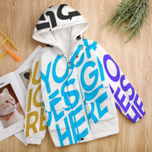 Charger l'image dans la galerie, Impression des multi-images sweat à capuche / veste courte zippé polaire enfant A679 personnalisé avec photo motif logo texte