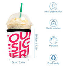 Charger l'image dans la galerie, Manchon Réutilisable pour Tasse Bouteille Café Personnalisée Avec Photo Texte Motif Logo