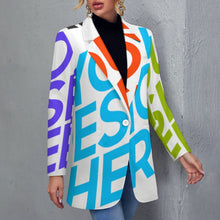 Charger l'image dans la galerie, Tailleurs costume chic originale femme personnalisée avec photo motif logo texte (conception multi-images)