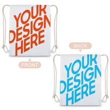 Charger l'image dans la galerie, Sac à dos en toile avec cordon de serrage (imprimer des images différentes des deux côtés) personnalisé avec photos texte motif