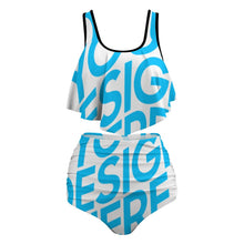 Charger l'image dans la galerie, Bikini tankini 2 pièces grande taille sans armature avec dentelle femme FT5095 personnalisé avec photo motif logo texte (conception une image)
