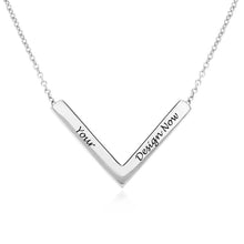 Charger l'image dans la galerie, Collier barre à angle droit en argent sterling 925 pour femme homme X0046 gravure personnalisé avec votre prénom texte