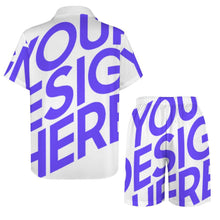 Charger l'image dans la galerie, Ensemble chemise manches courtes et short homme B339D1P personnalisé avec photo texte prénom (conception une image)