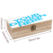 Charger l'image dans la galerie, Boîte de rangement en bois avec couvercle JJ0531011 impression personnalisée avec photo texte motif logo