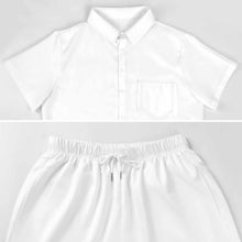 Charger l'image dans la galerie, Ensemble chemise manches courtes et short homme B339D1P personnalisée avec prénom motif texte (conception multi-images)