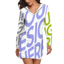 Charger l'image dans la galerie, Ensemble pyjama femme chemise de nuit QZ6056 personnalisé avec texte motif photo (conception multi-images)