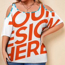 Charger l'image dans la galerie, Impression des multi-images T-shirt épaules dénudées Grande taille pour femme AVT personnalisé avec photo logo texte motif