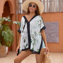Charger l'image dans la galerie, Cache kimono de maillot de bain de plage femme ZS907 personnalisé avec photo logo motif texte (conception une image)