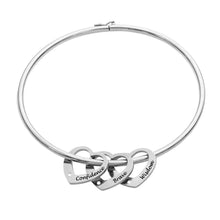 Charger l'image dans la galerie, Bracelet coeur couple homme femme S0003 gravure personnalisé avec texte prénom