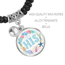 Charger l'image dans la galerie, Bracelets de couple luxe signification (corde noire + corde blanche) SS1407002 impression personnalisés avec photo logo motif texte