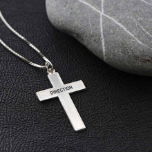 Charger l'image dans la galerie, Collier croix gravée X0041 pour homme gravure personnalisé avec lettre prénom