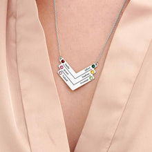 Charger l'image dans la galerie, Collier avec pendentif familiale avec pierres souhaitée X0031 gravure personnalisé avec lettre / prénom