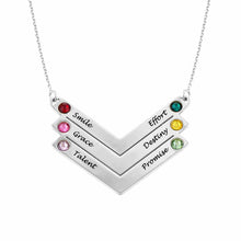 Charger l'image dans la galerie, Collier avec pendentif familiale avec pierres souhaitée X0031 gravure personnalisé avec lettre / prénom