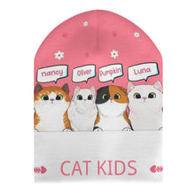 Charger l'image dans la galerie, Chapeau d'hiver bonnet tricoté pour enfants personnalisé avec motif photos texte (conception une image)