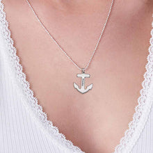 Charger l'image dans la galerie, Collier avec charme pendentif ancre X0037 gravure personnalisé avec texte prénom