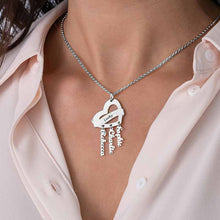 Charger l'image dans la galerie, Collier pendentif breloque coeur X0036 gravure personnalisé avec texte prénom