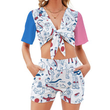 Charger l'image dans la galerie, Femme Ensemble de sport fitness jogging de plage GTZ Personnalisé avec photo motif texte logo (Impression des multi-images)