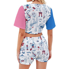 Charger l'image dans la galerie, Femme Ensemble de sport fitness jogging de plage GTZ Personnalisé avec photo motif texte logo (Impression des multi-images)