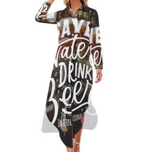 Charger l'image dans la galerie, Robe chemise à manches longues JS fluide grande taille imprimée fantaisie femme personnalisée avec photo logo motif texte (impression des multi-images)