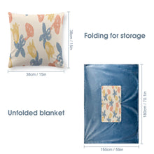 Charger l'image dans la galerie, Couverture et coussins 2 en 1 / Couverture d'oreiller multifonctional personnalisé avec photo texte prénom (conception une image)