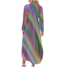 Charger l'image dans la galerie, Robe chemise grande taille à manches longues flottantes femme JS personnalisée avec photo image logo texte motif (impression d'image unique)
