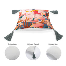 Charger l'image dans la galerie, Oreiller en lin coton avec pompon personnalisé et design avec vos photos/images ou texte