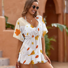 Charger l'image dans la galerie, Kimono de plage / jupe une pièce bord ondulé avec dentelle femme NZ031 personnalisé avec photo motif texte