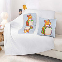 Charger l'image dans la galerie, Couverture et coussins 2 en 1 / Couverture d'oreiller multifonctional personnalisé avec photo texte logo (double face même image)