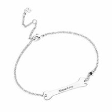 Charger l'image dans la galerie, Bracelet en os long avec pendentif S0037 gravure personnalisé avec texte prénom