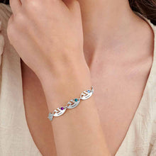Charger l'image dans la galerie, Bracelet feuille 925 en argent sterling S0022 gravure personnalisé avec texte prénom