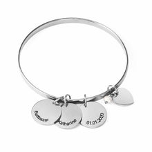 Charger l'image dans la galerie, Bracelet avec pendentifs gravés S0028 personnalisé avec texte prénom